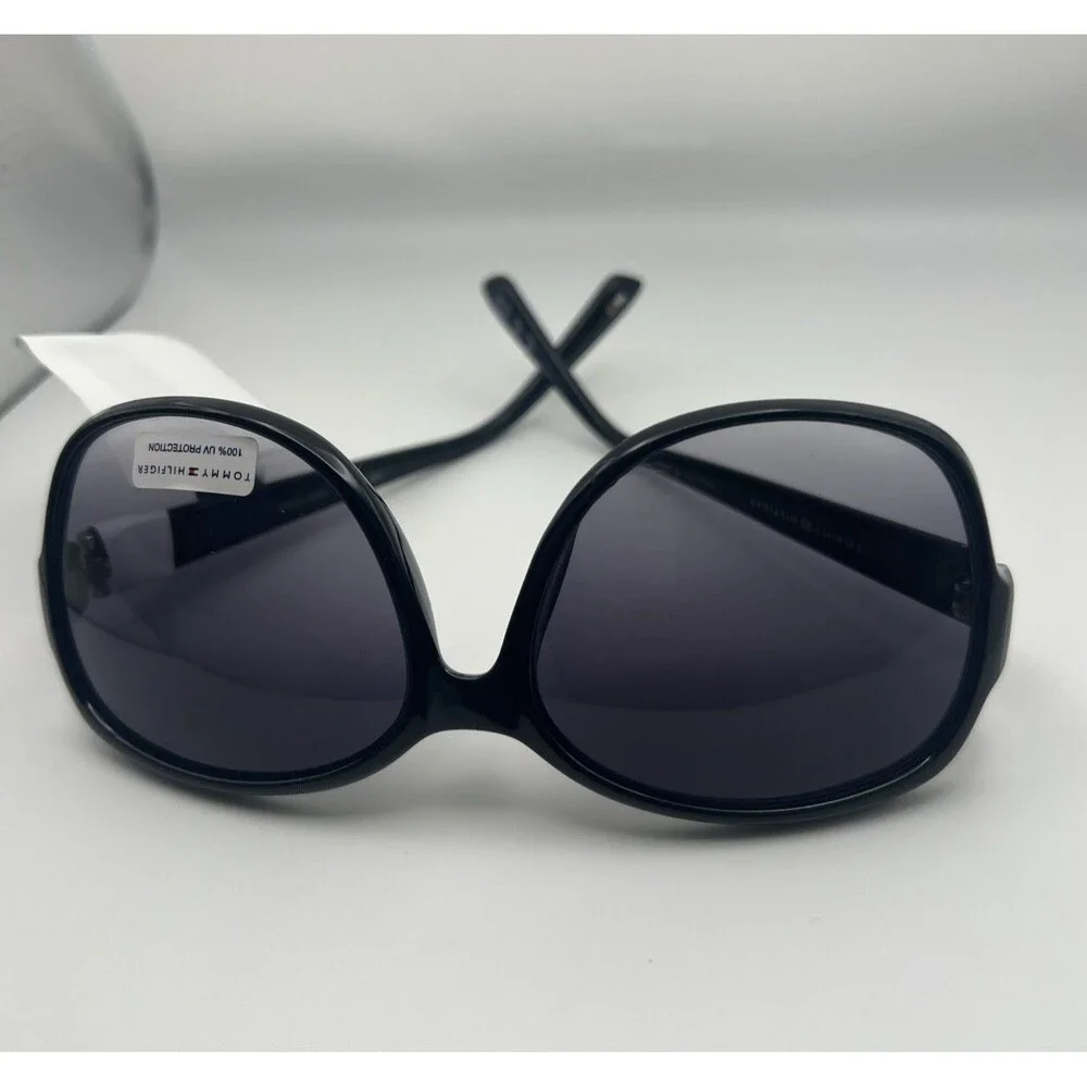 Tommy Hilfiger Hilfiger WP OL577 Oversized Oval Sunglasses Shiny Black/Smoke